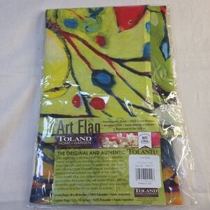 Toland Art Flag Tree Birds 28" X 40" NWT 2007 Retired Vibrant Springtime Sealed